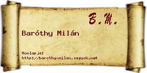 Baróthy Milán névjegykártya
